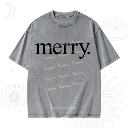 Purplehecate Merry Christmas Washed T-Shirt