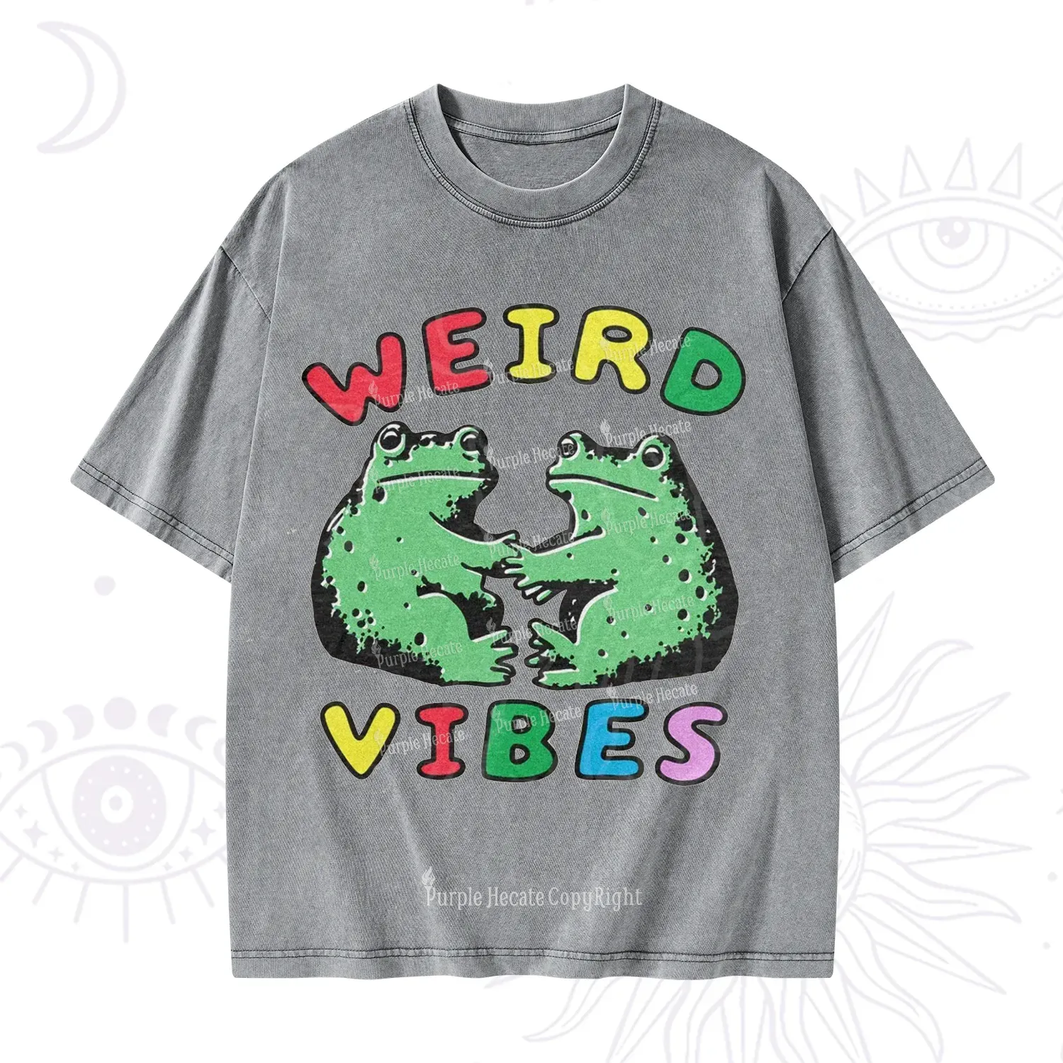 Purplehecate Weird Frog Vibes Washed T-Shirt