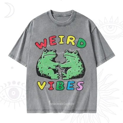 Purplehecate Weird Frog Vibes Washed T-Shirt