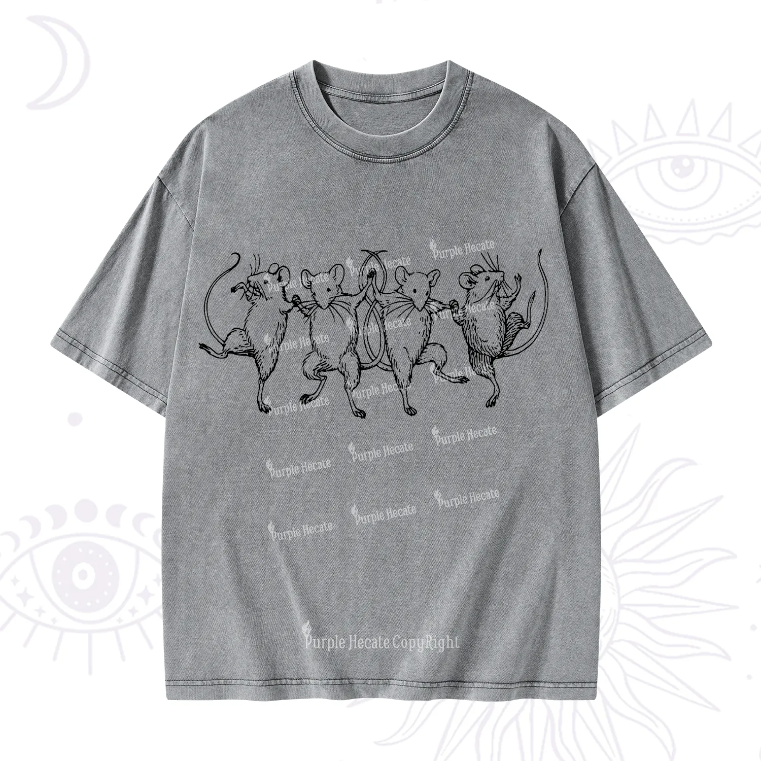 Purplehecate Dancing Rats Washed T-Shirt