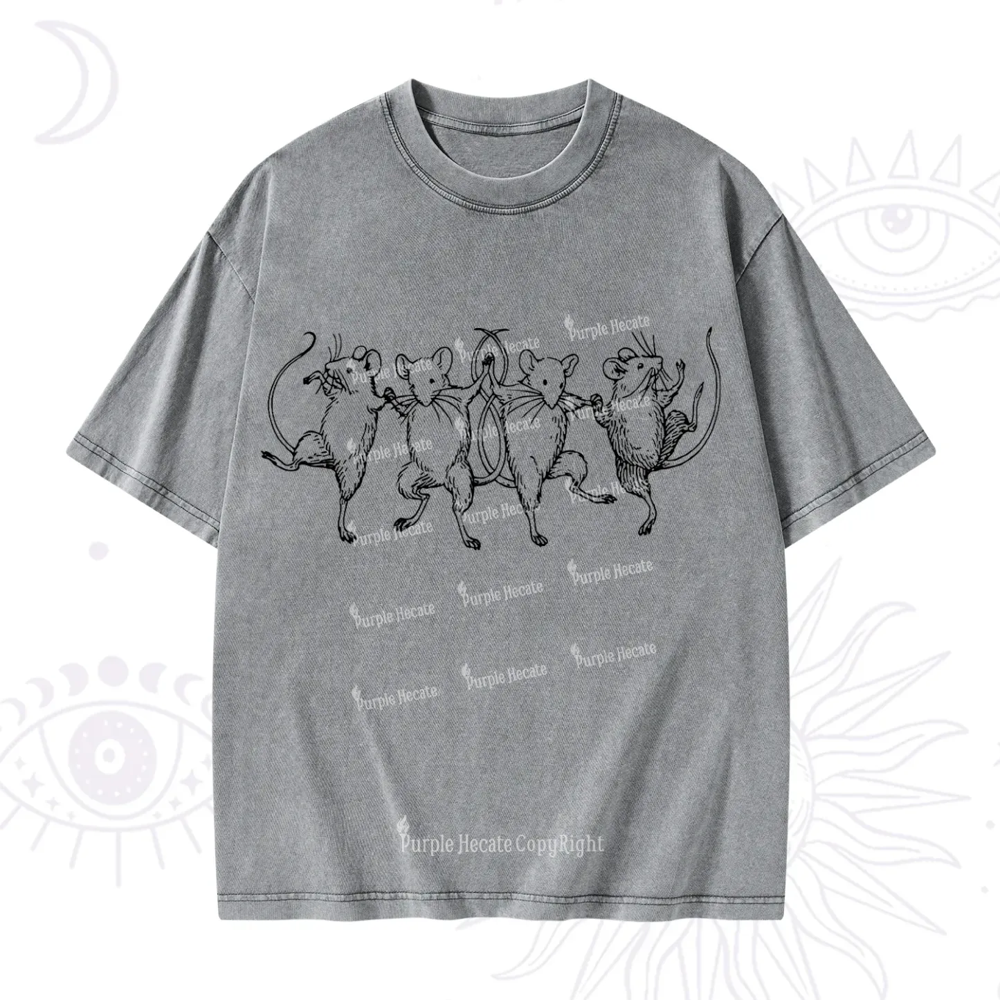 Purplehecate Dancing Rats Washed T-Shirt