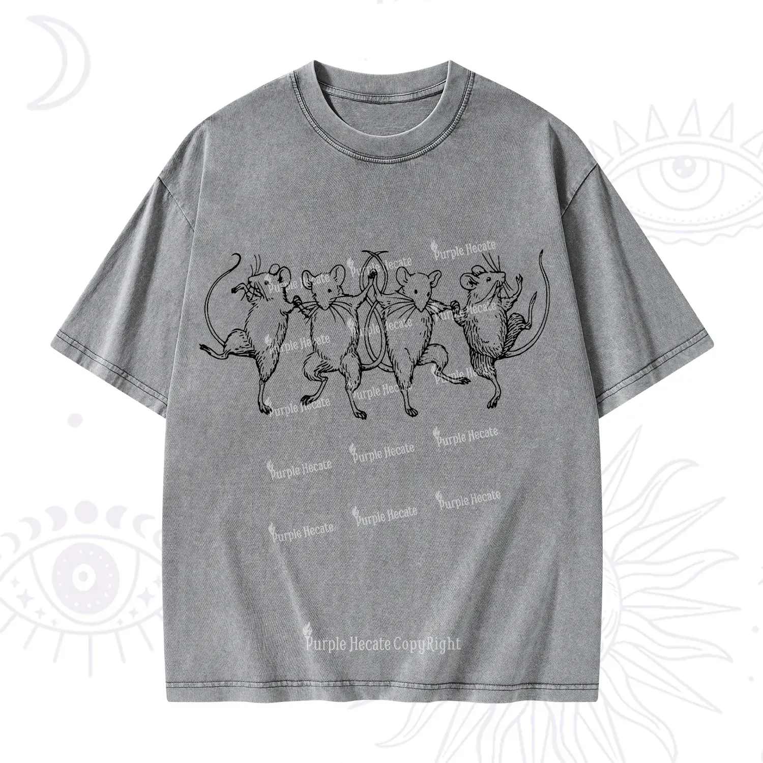 Purplehecate Dancing Rats Washed T-Shirt