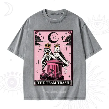 Purplehecate The Trash Kingdom's Tarot Opossum and Raccoon Washed T-Shirt
