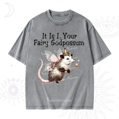 Purplehecate It Is I Your Fairy Godpossum Washed T-Shirt