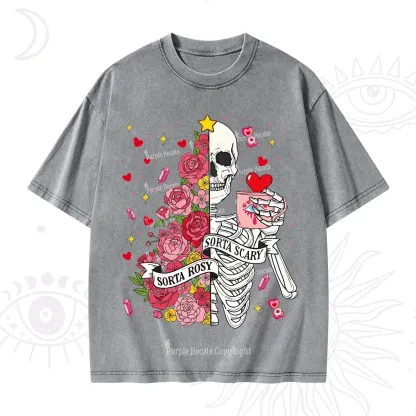 Purplehecate Sorta Rosy Sorta Scary Valentine Washed T-Shirt