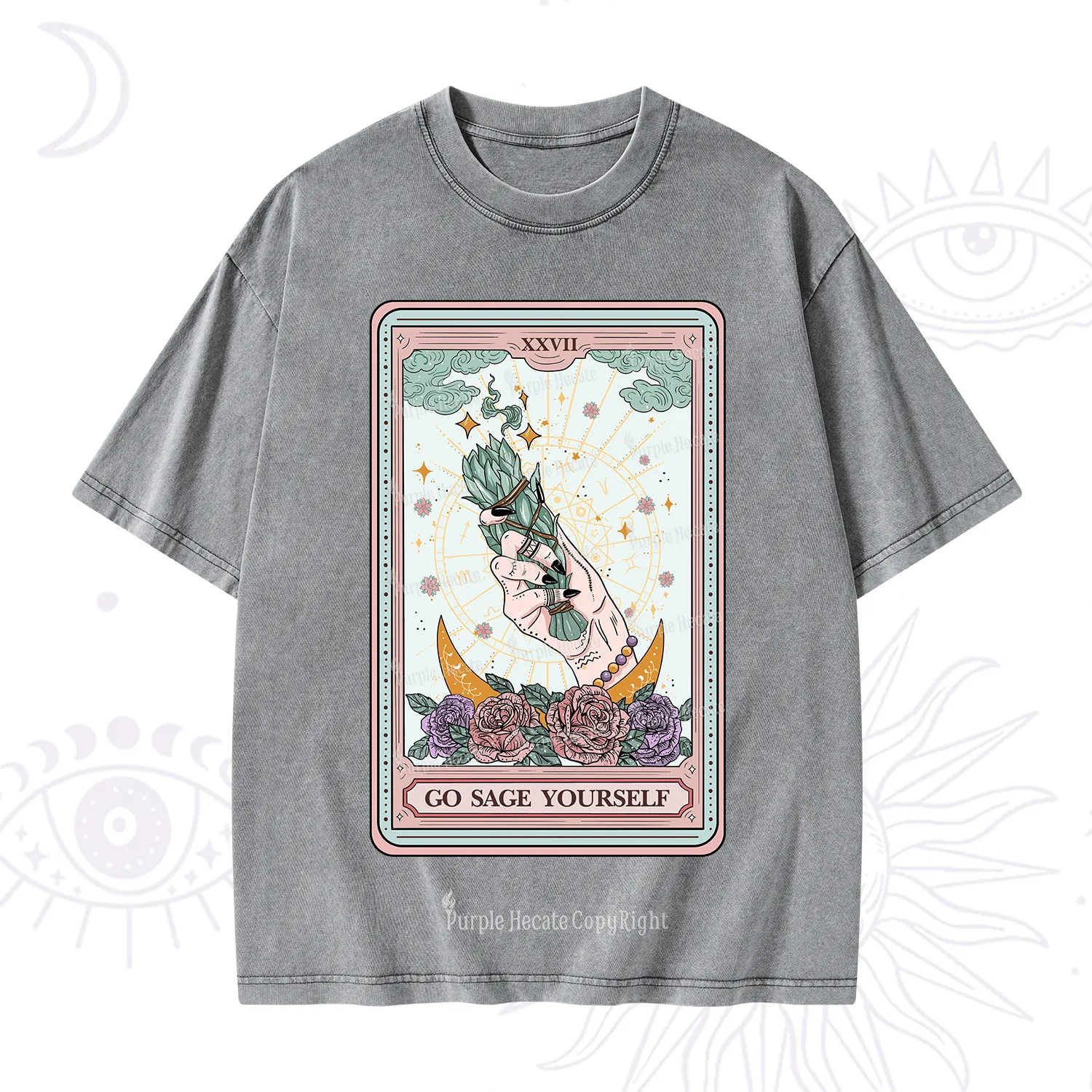 Purplehecate The Go Sage Yourself Tarot Washed T-Shirt
