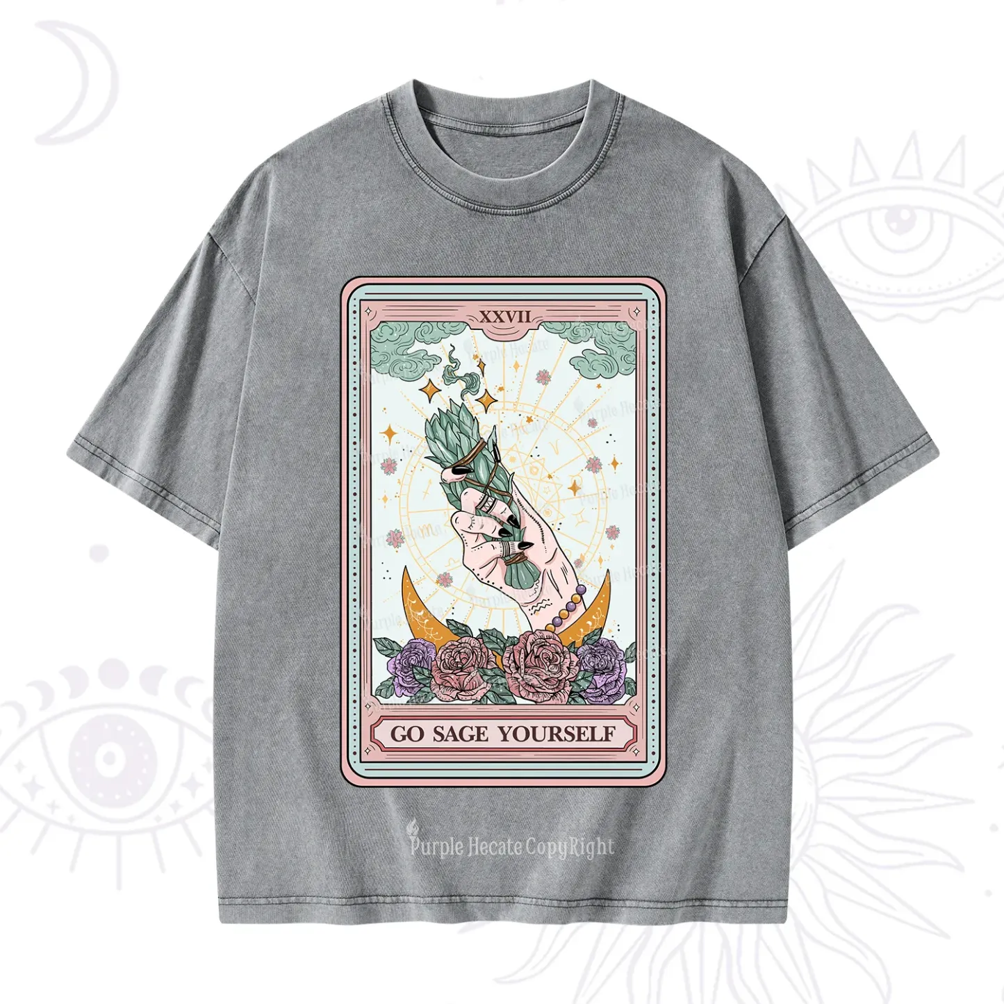 Purplehecate The Go Sage Yourself Tarot Washed T-Shirt