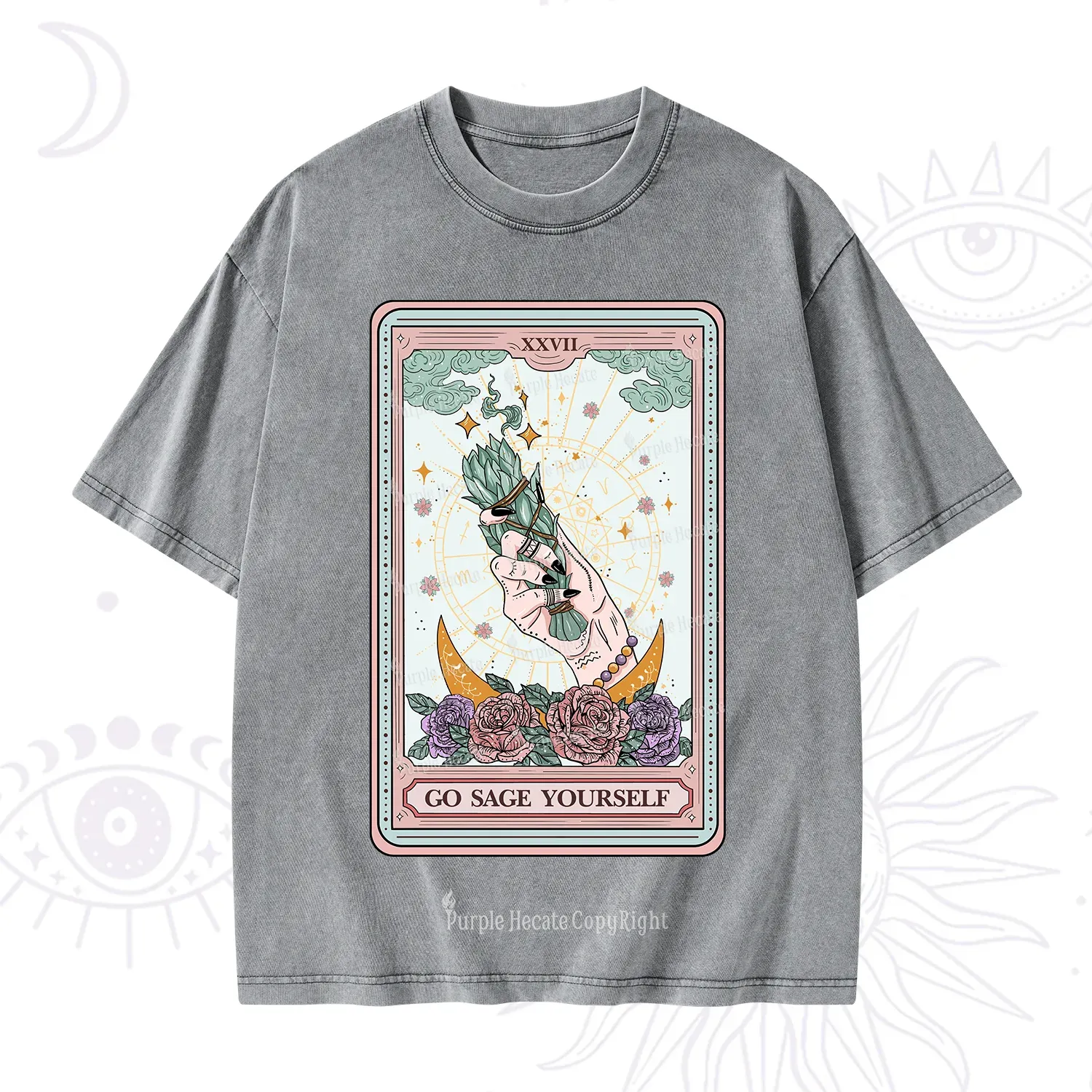 Purplehecate The Go Sage Yourself Tarot Washed T-Shirt