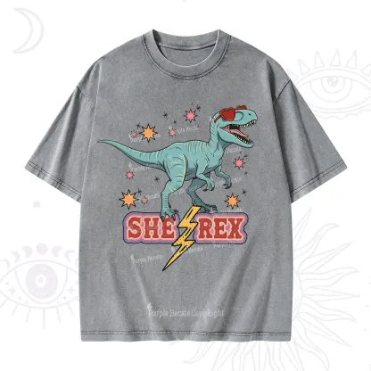 Purplehecate She Rex Dinosaur Washed T-Shirt