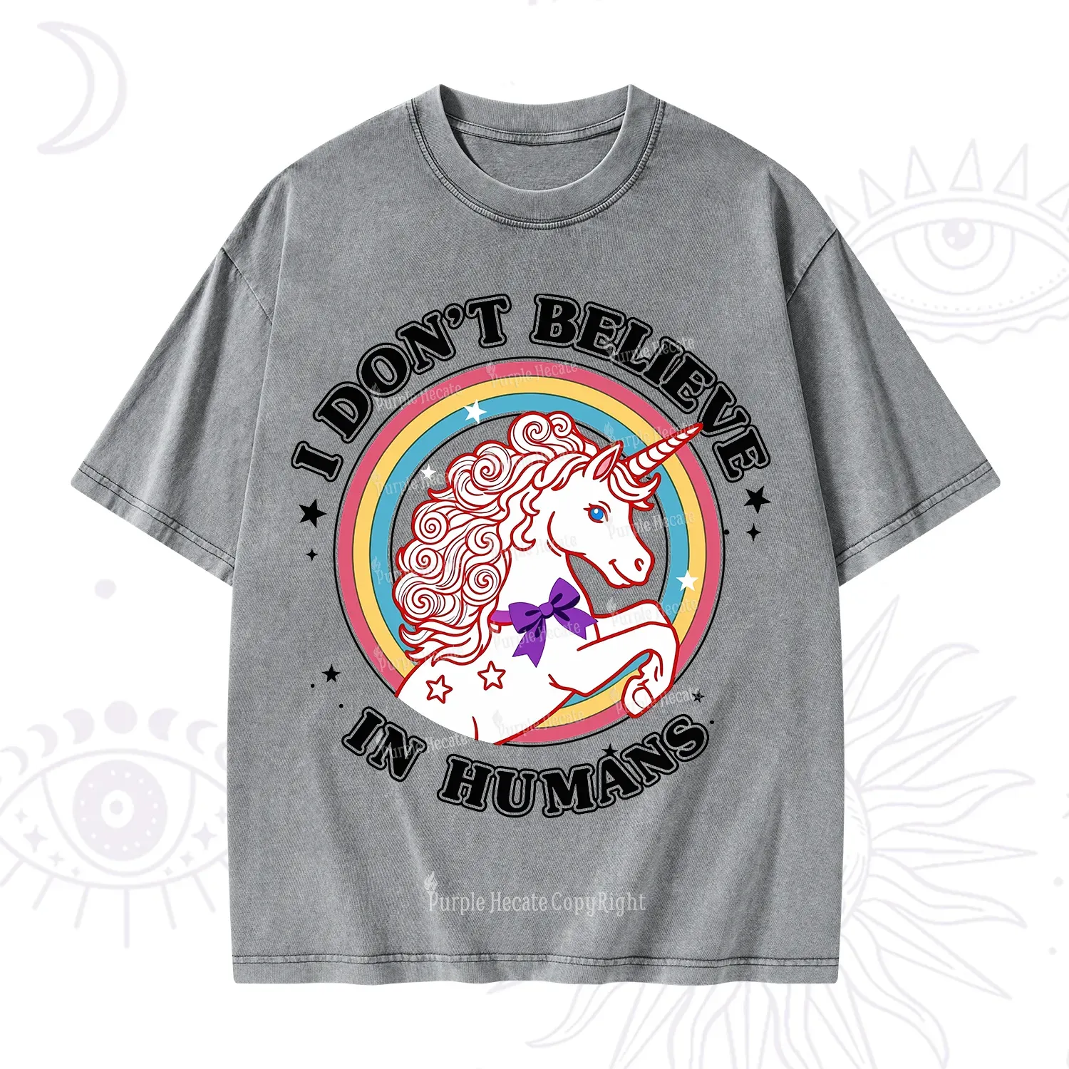 Purplehecate I Don't Believe In Humans Washed T-Shirt