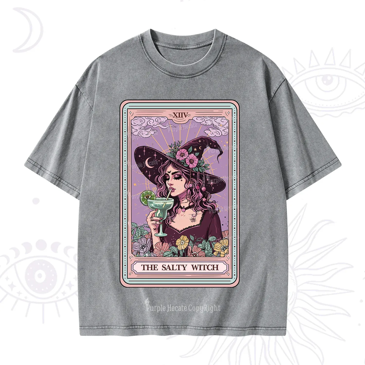 Purplehecate The Salty Witch Tarot Washed T-Shirt