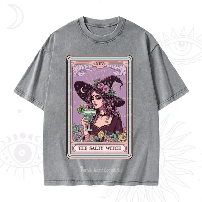 Purplehecate The Salty Witch Tarot Washed T-Shirt