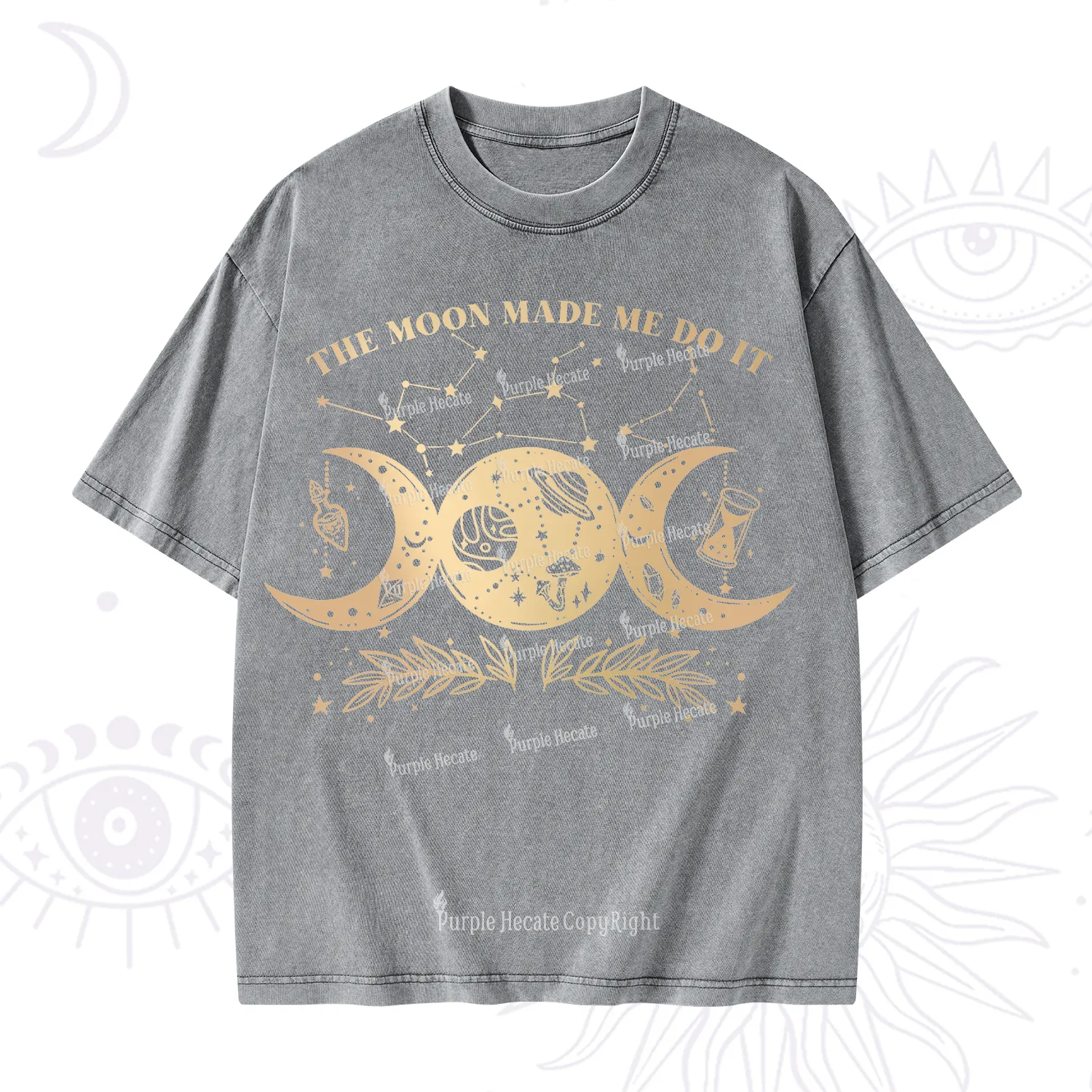 Purplehecate The Moon Made Me Do Itd Washed T-Shirt