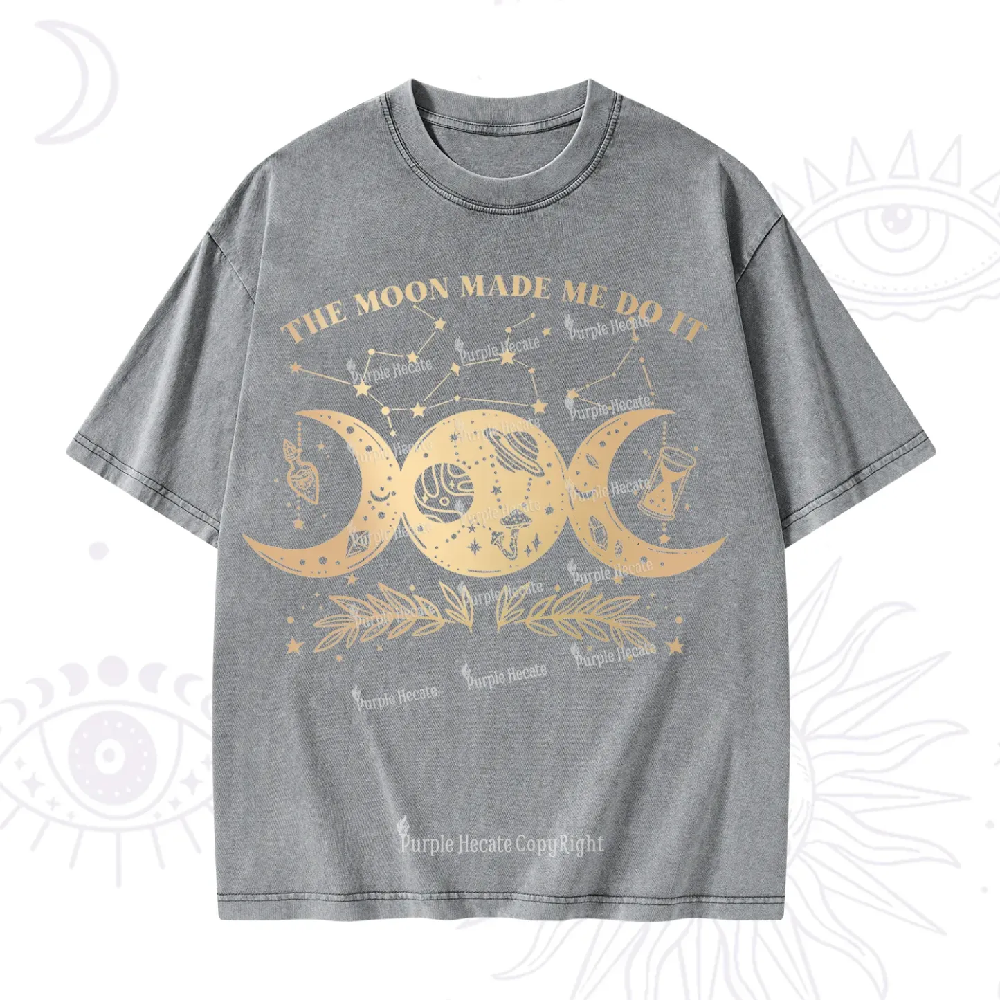 Purplehecate The Moon Made Me Do Itd Washed T-Shirt