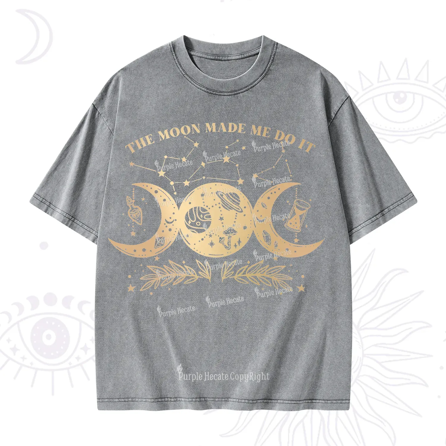 Purplehecate The Moon Made Me Do Itd Washed T-Shirt