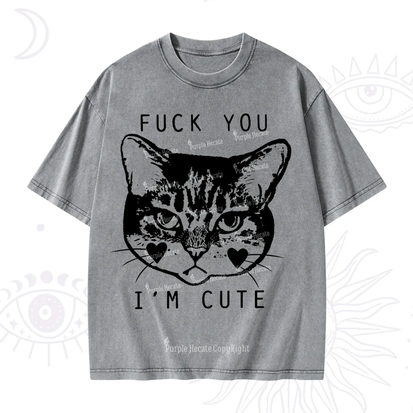 Purplehecate Fuck You I'm Cute Washed T-Shirt