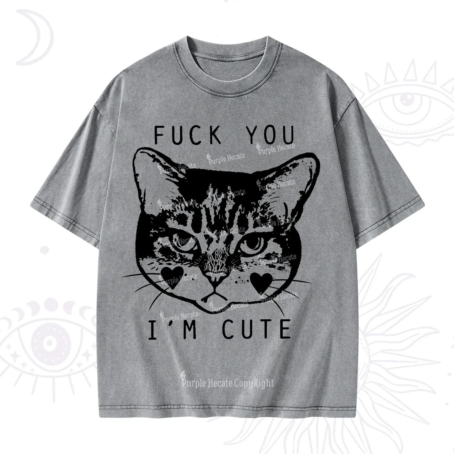 Purplehecate Fuck You I'm Cute Washed T-Shirt