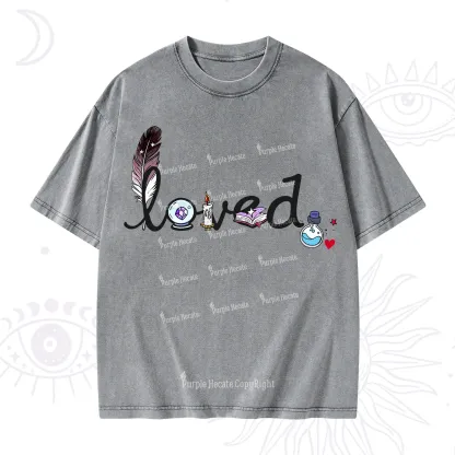 Purplehecate Magical Loved Valentine Washed T-Shirt