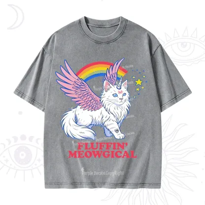 Purplehecate Fluffin Meowgical Washed T-Shirt