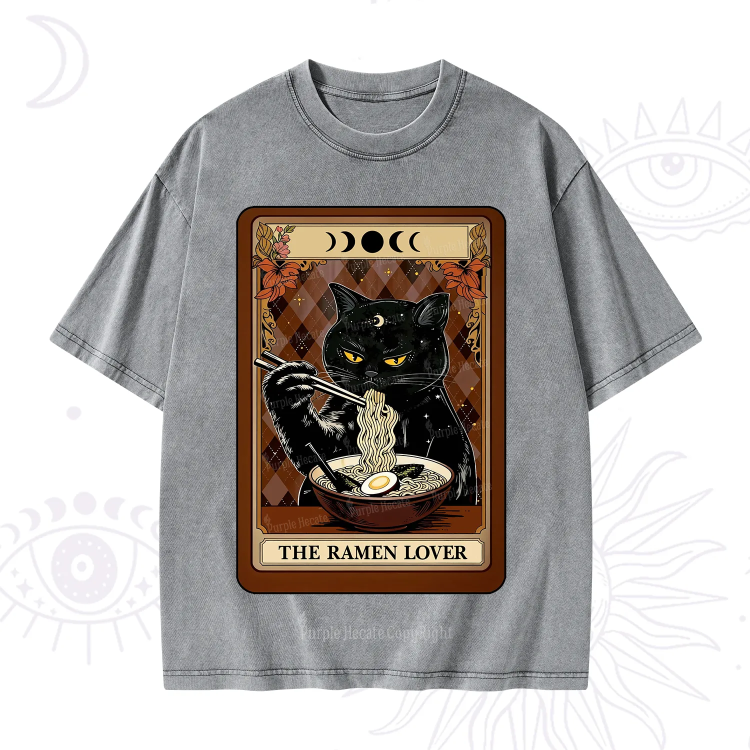 Purplehecate The Ramen Lover Tarot Washed T-Shirt