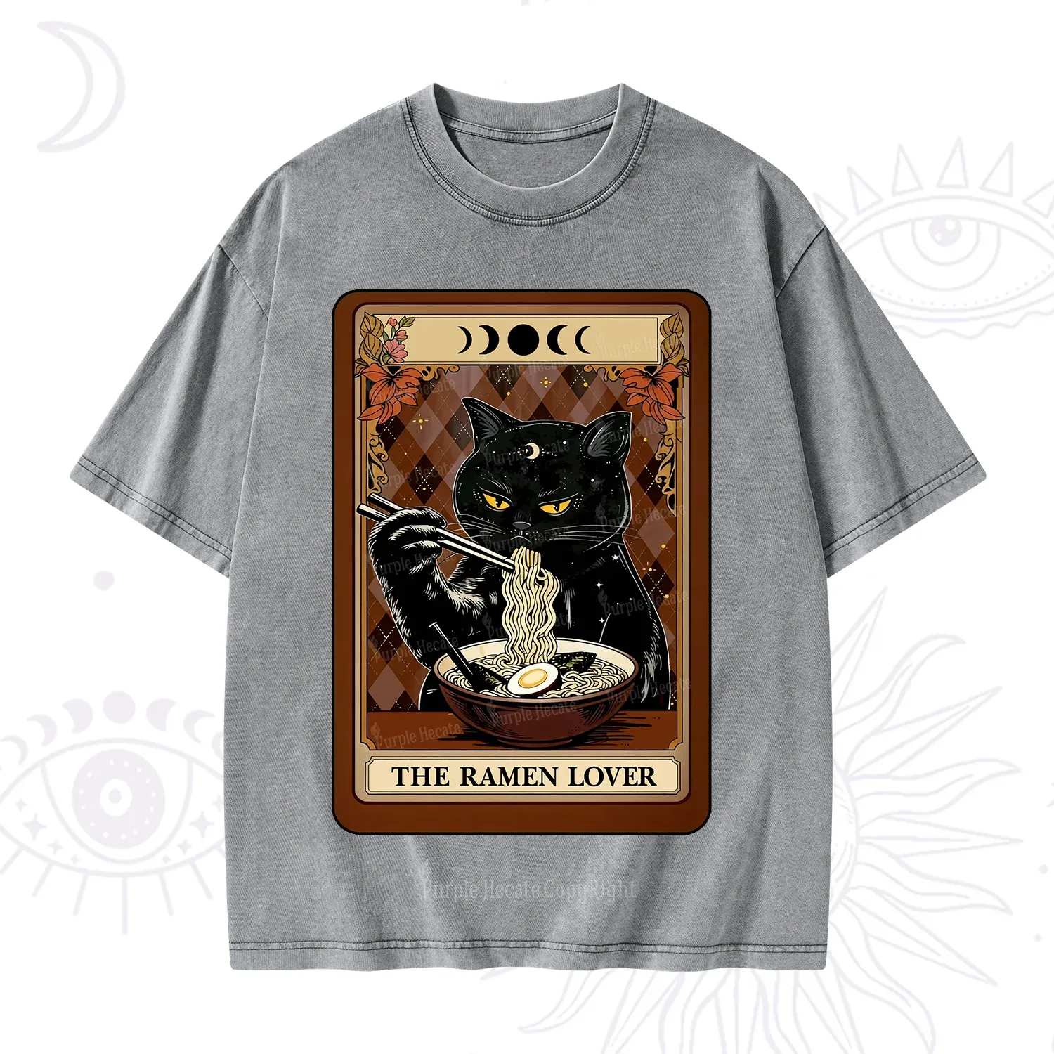 Purplehecate The Ramen Lover Tarot Washed T-Shirt