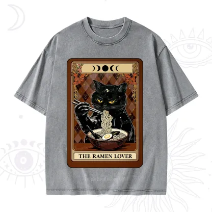 Purplehecate The Ramen Lover Tarot Washed T-Shirt