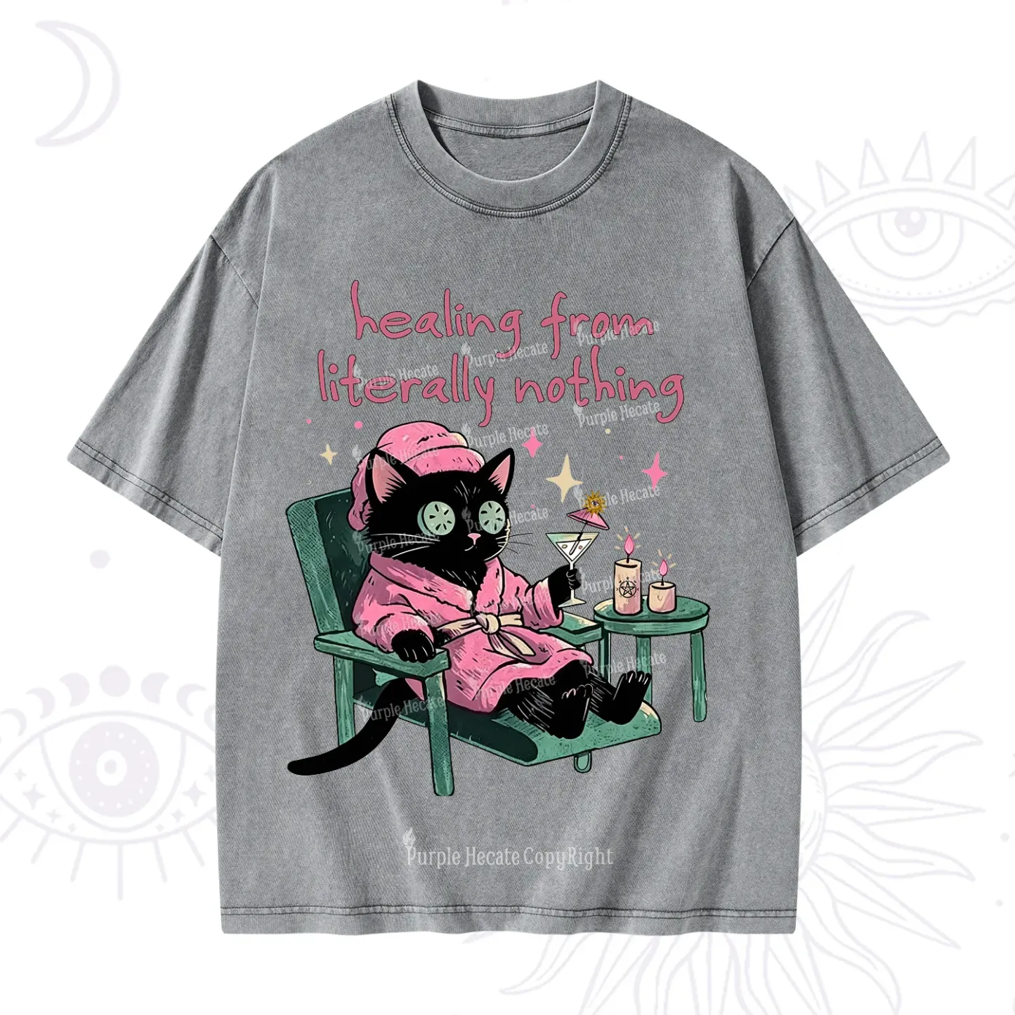 Purplehecate Healing From Literally Nothing Washed T-Shirt