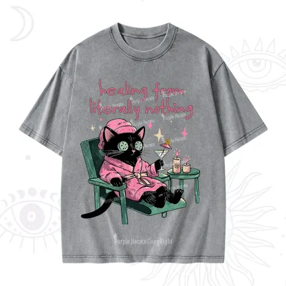 Purplehecate Healing From Literally Nothing Washed T-Shirt