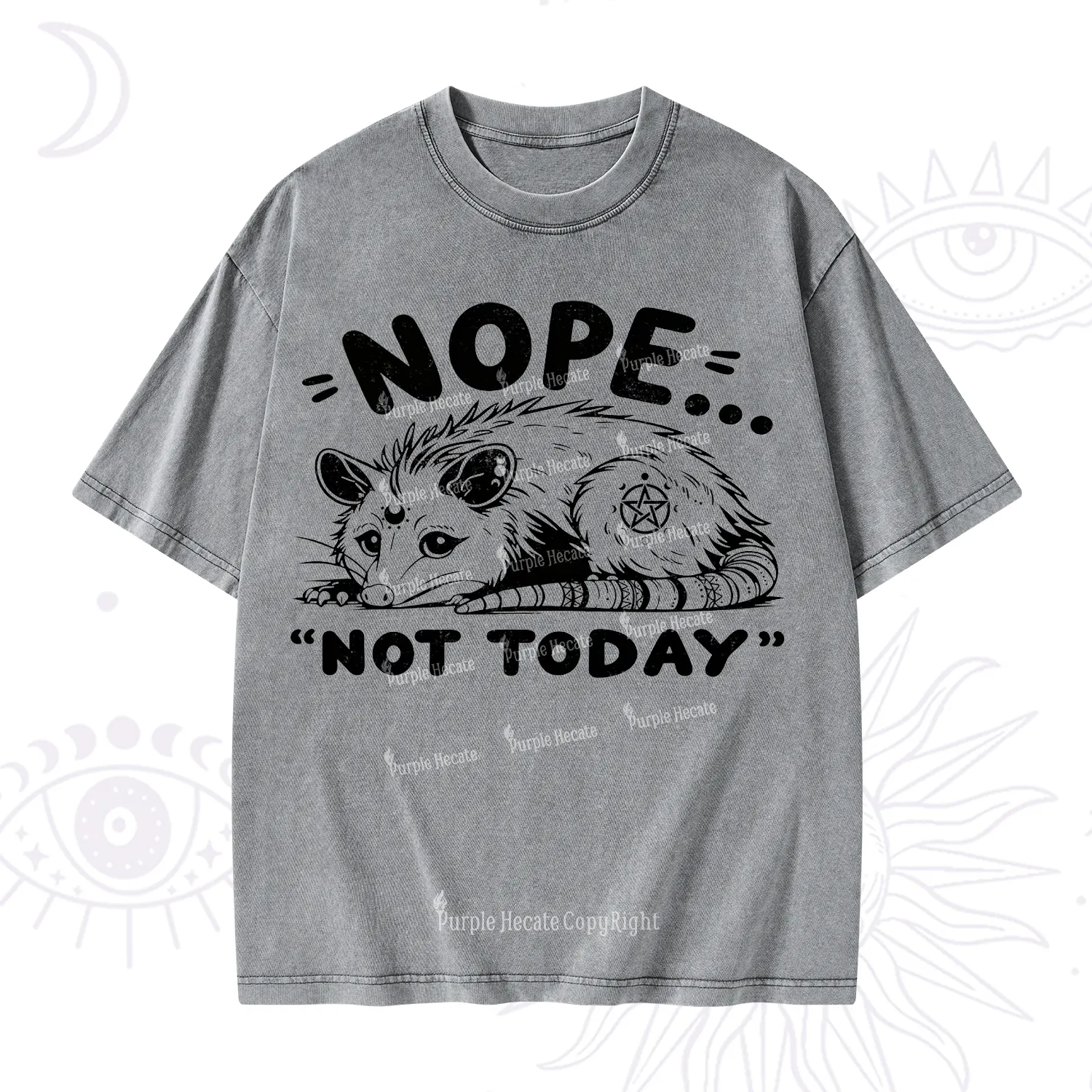 Purplehecate Not Today Possum Washed T-Shirt