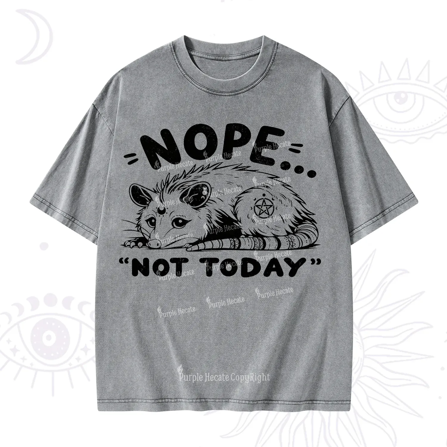 Purplehecate Not Today Possum Washed T-Shirt