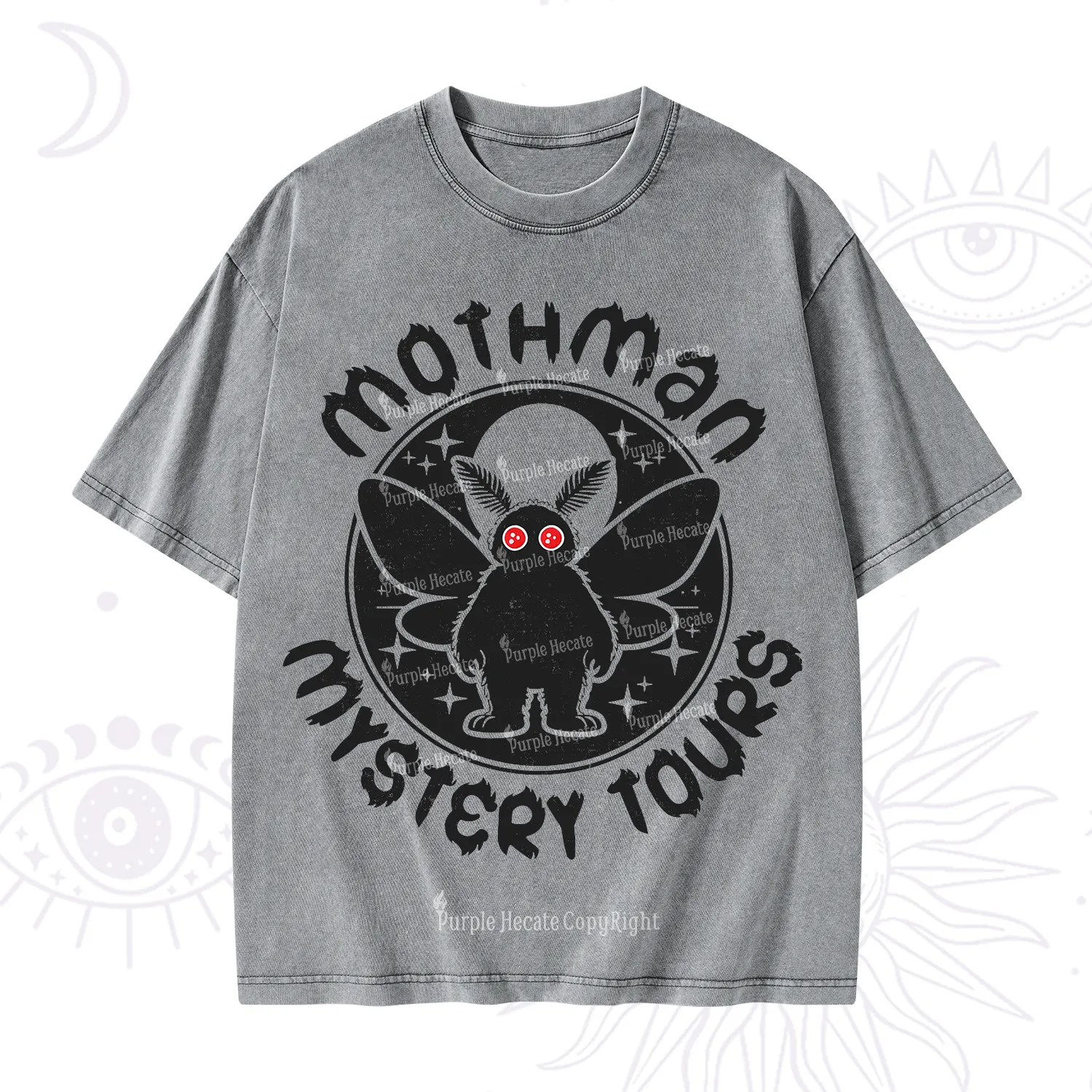 Purplehecate Mothman Mystery Tours Washed T-Shirt