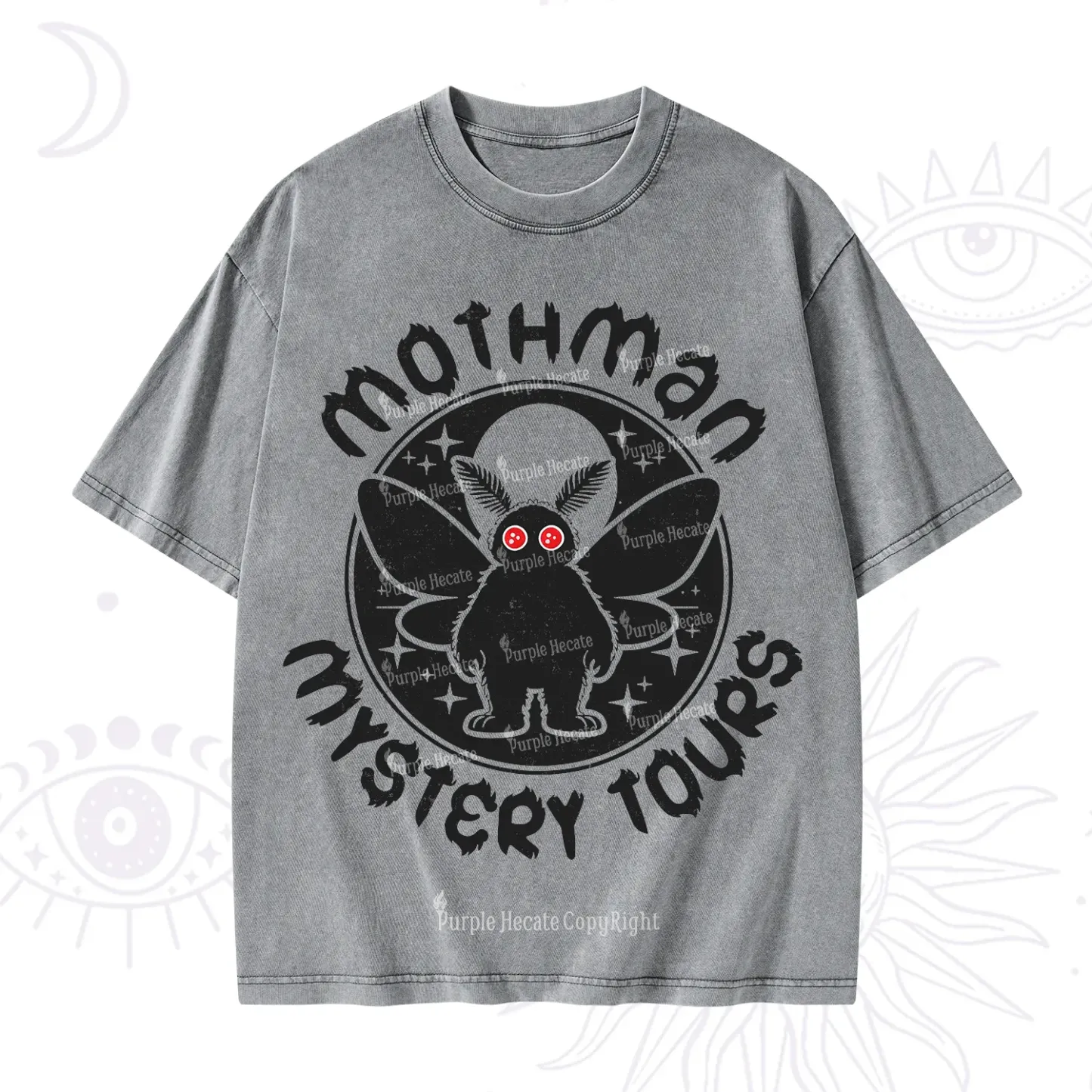Purplehecate Mothman Mystery Tours Washed T-Shirt