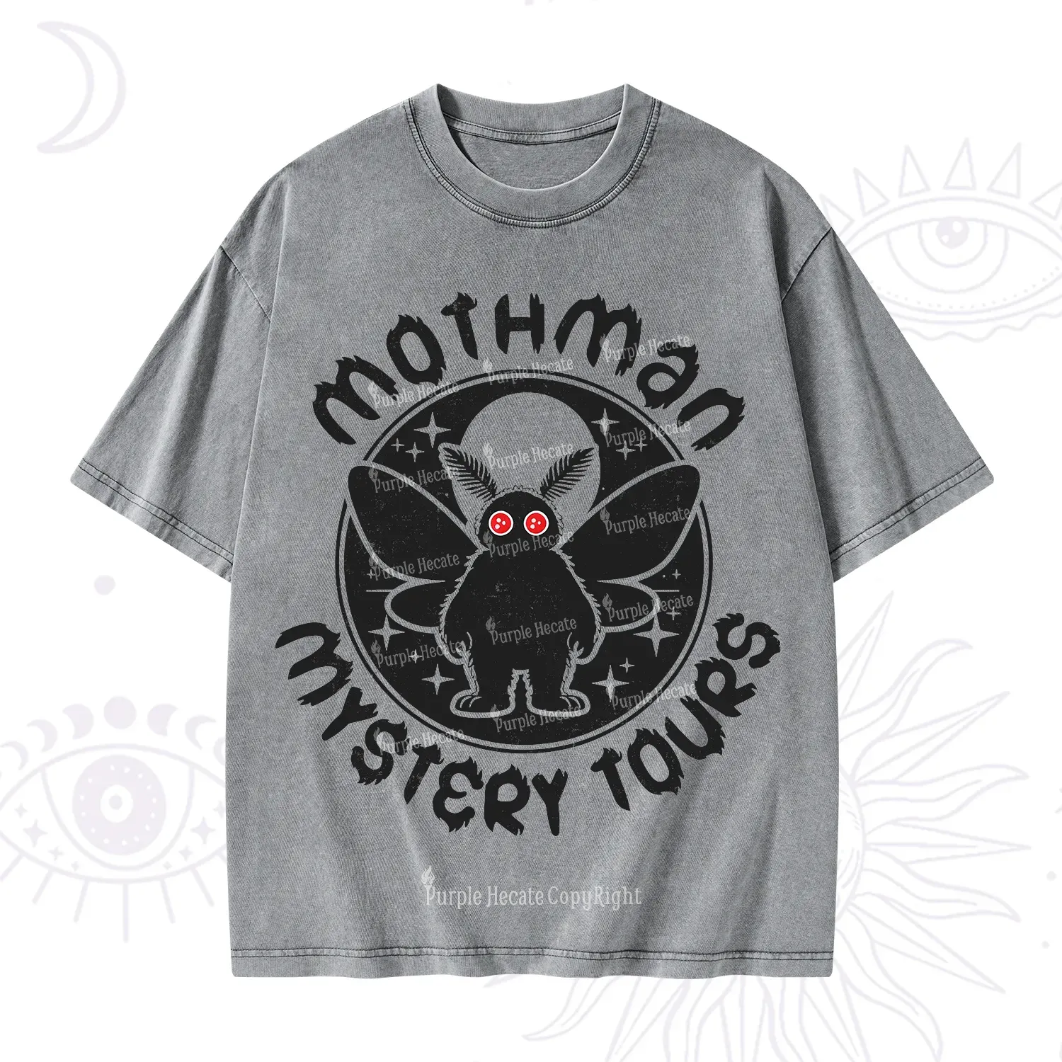 Purplehecate Mothman Mystery Tours Washed T-Shirt