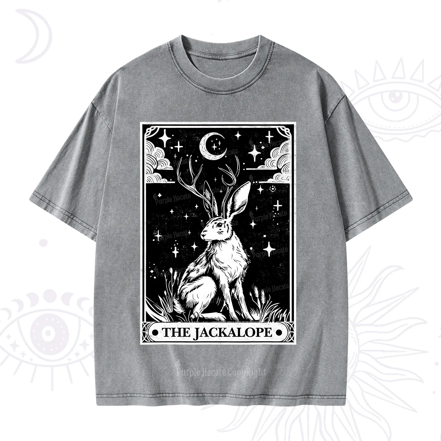 Purplehecate The Jackalope Tarot Washed T-Shirt
