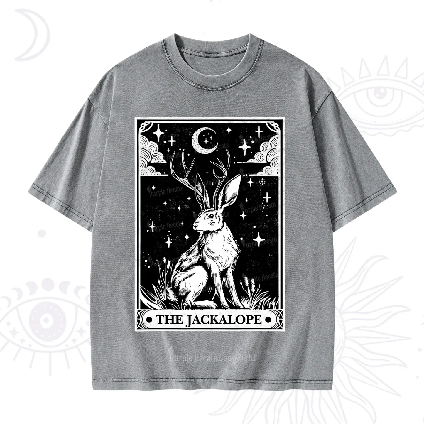 Purplehecate The Jackalope Tarot Washed T-Shirt