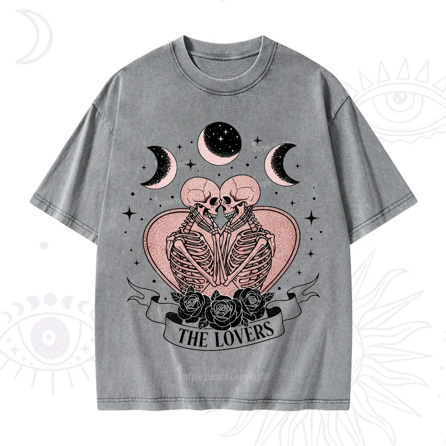 Purplehecate The Lovers of Skeletons Washed T-Shirt