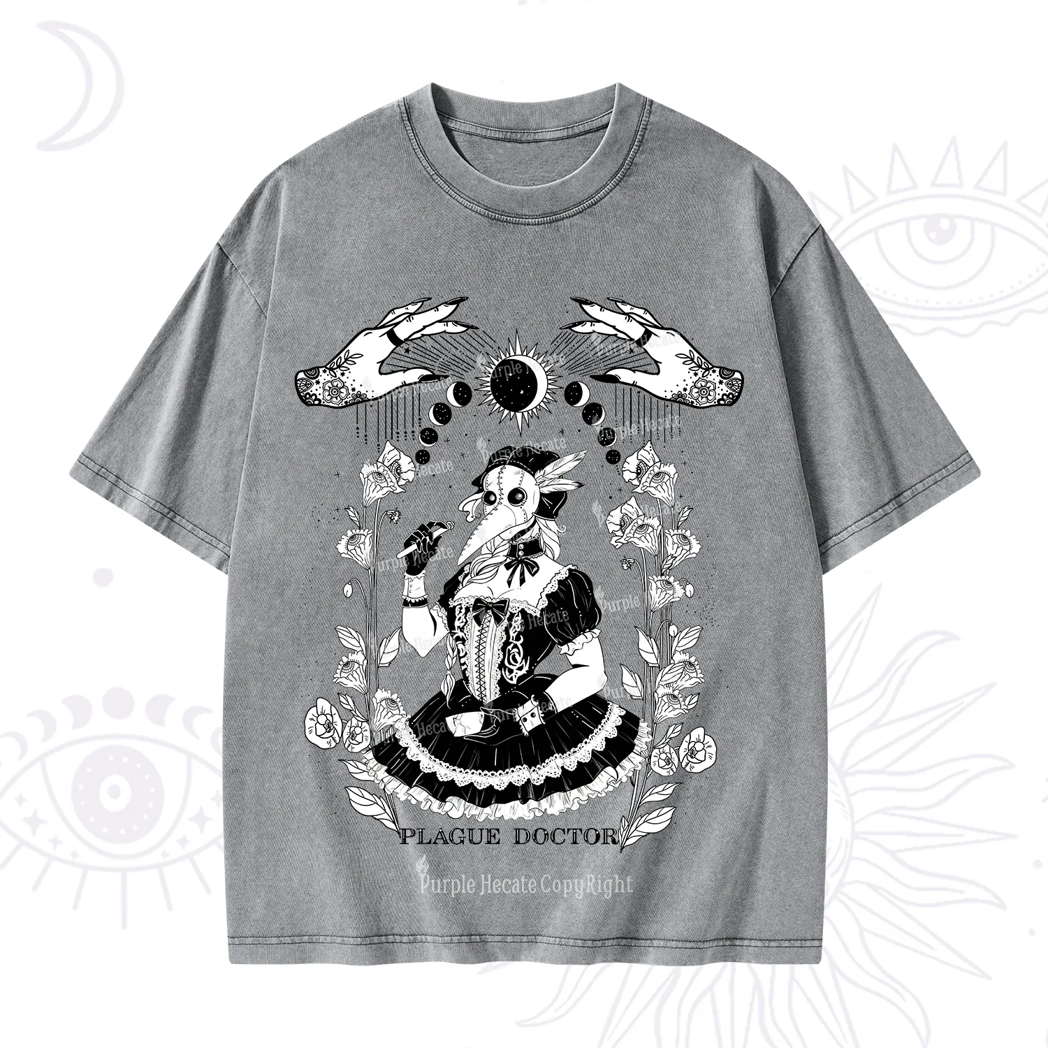 Purplehecate Plague Doctor Washed T-Shirt