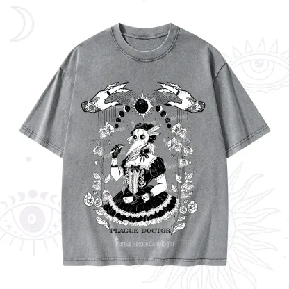 Purplehecate Plague Doctor Washed T-Shirt