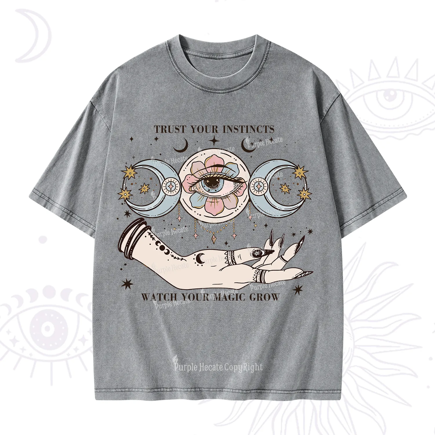 Purplehecate Trust Your Instincts Washed T-Shirt