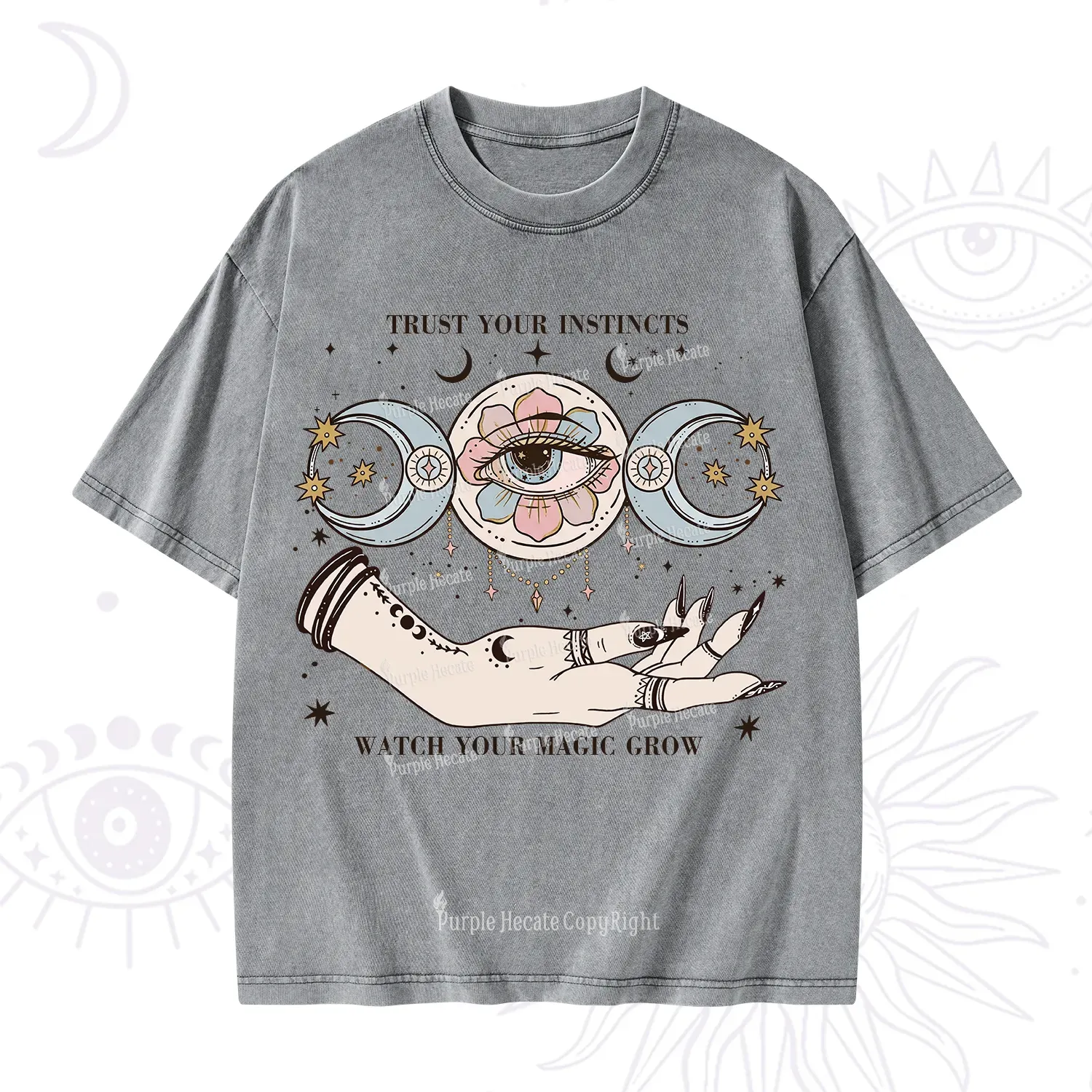 Purplehecate Trust Your Instincts Washed T-Shirt
