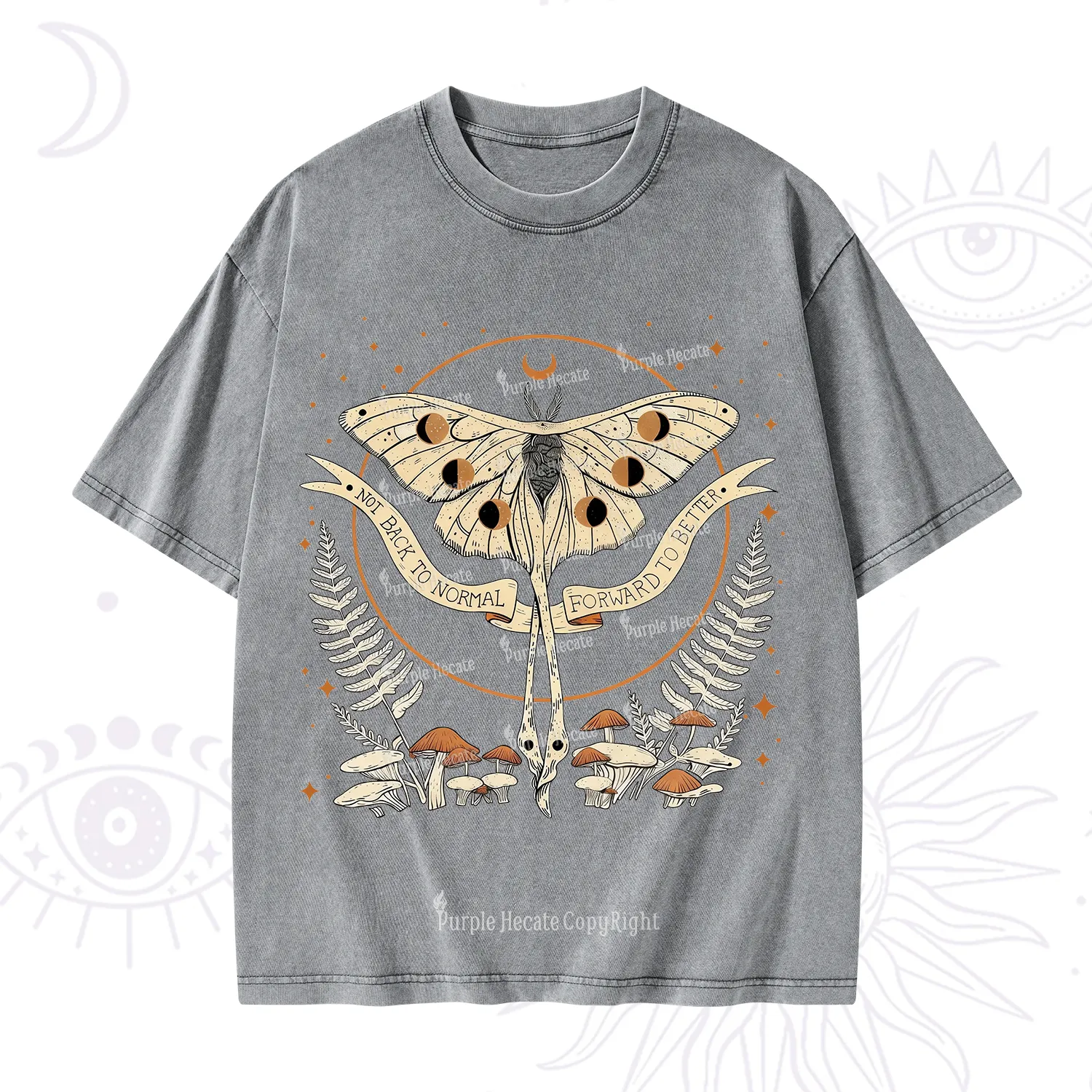 Purplehecate Celestial Moth Washed T-Shirt