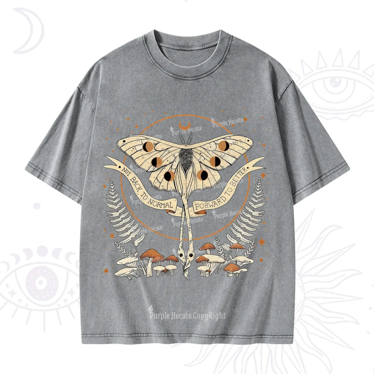 Purplehecate Celestial Moth Washed T-Shirt