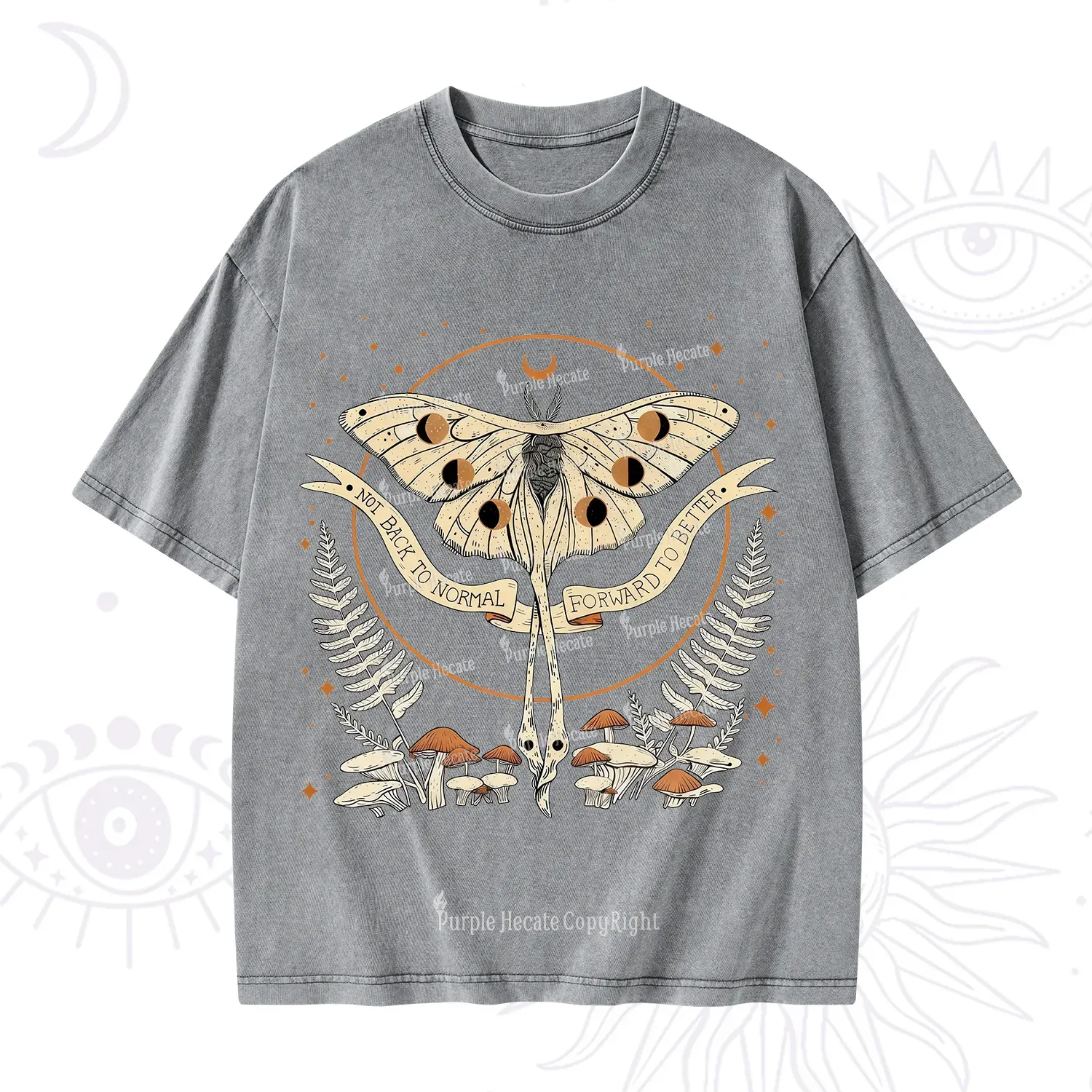 Purplehecate Celestial Moth Washed T-Shirt