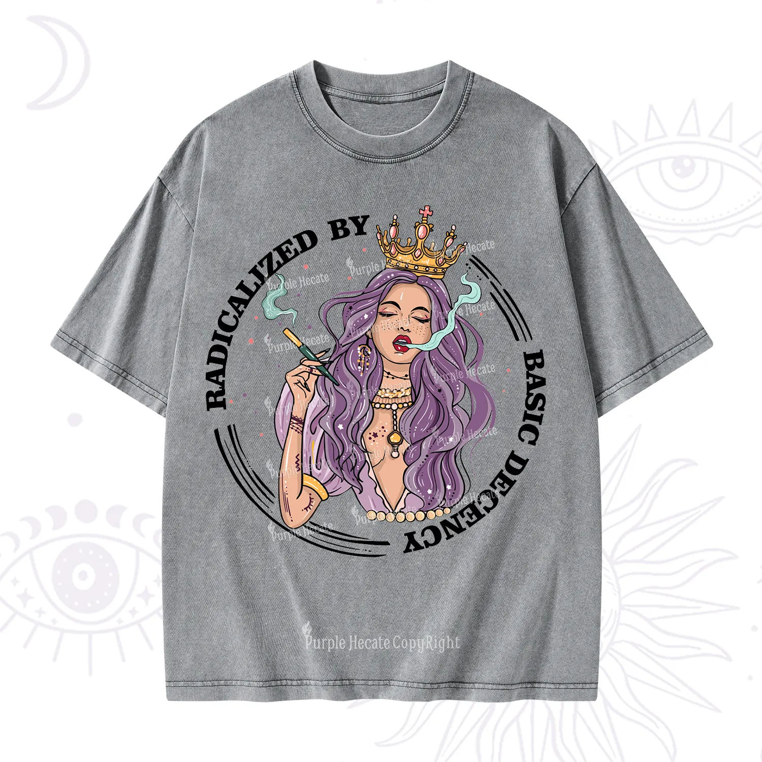 Purplehecate Radicalized By Basic Decency Washed T-Shirt
