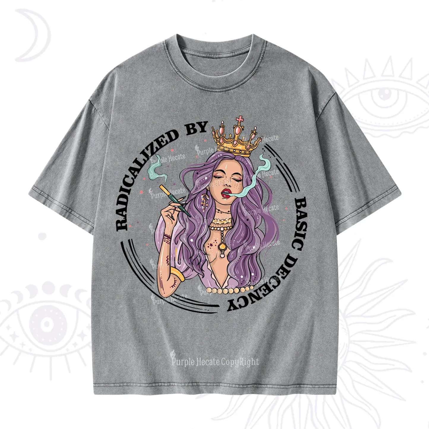Purplehecate Radicalized By Basic Decency Washed T-Shirt