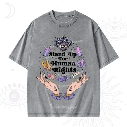 Purplehecate Stand Up For Human Rights Washed T-Shirt