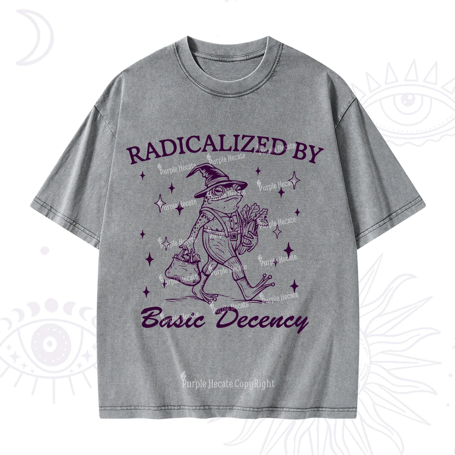 Purplehecate Radicalized By Basic Decency Washed T-Shirt