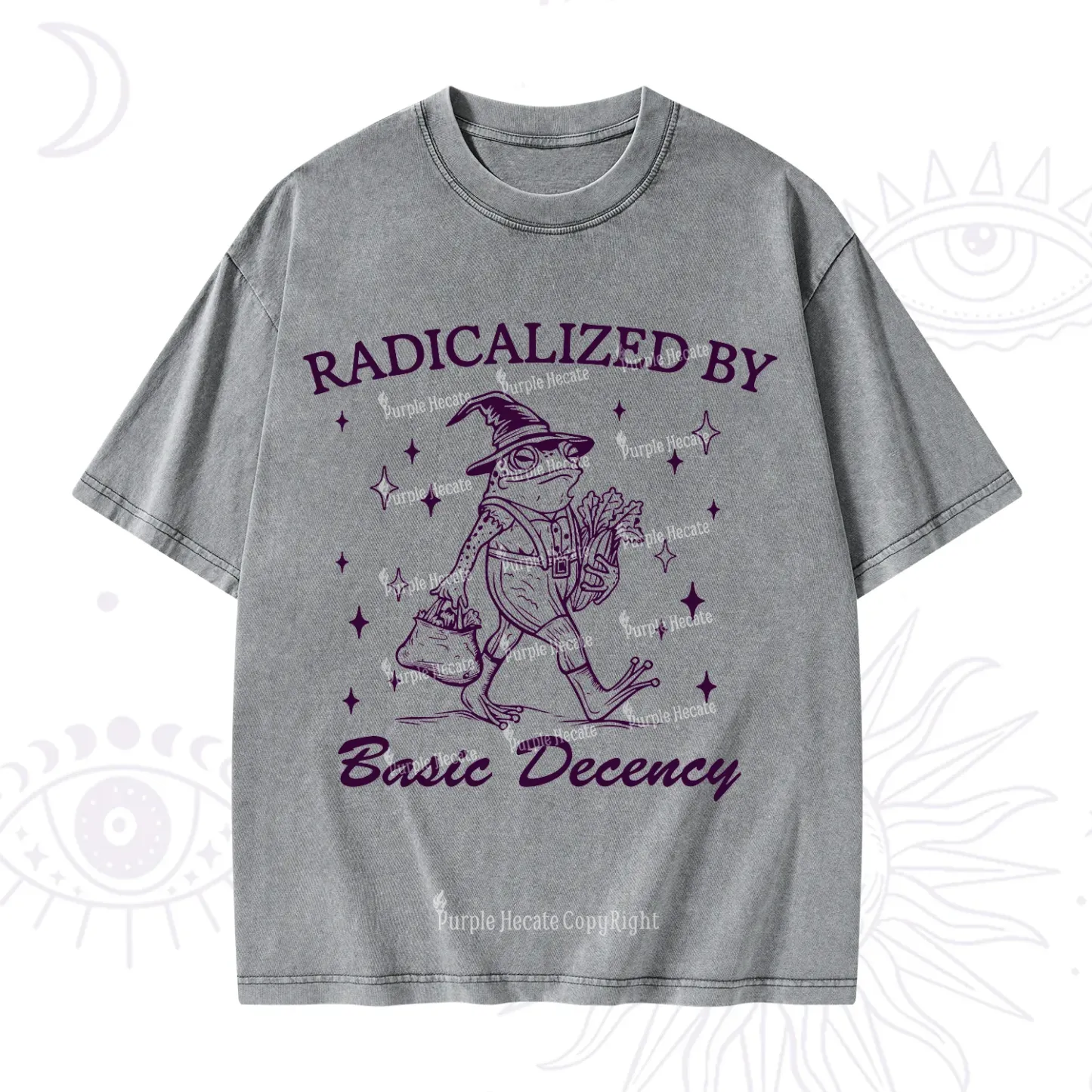 Purplehecate Radicalized By Basic Decency Washed T-Shirt