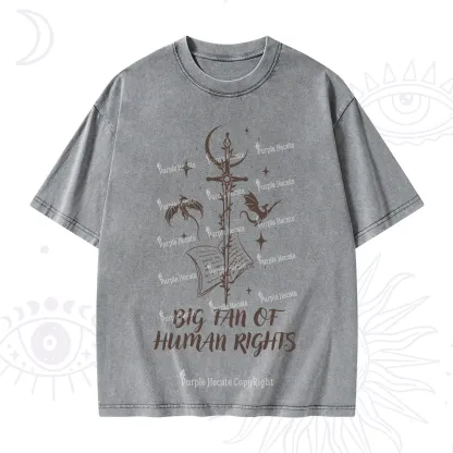 Purplehecate Big Fan Of Human Rights Washed T-Shirt