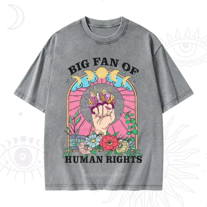 Purplehecate Big Fan of Human Rights Washed T-Shirt